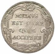 1 Testone - Innocent XI MELIVS EST DARE QVAM ACCIPERE, Vatican City, 1684-1689 reverse image