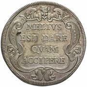 1 Testone - Innocent XI MELIVS EST DARE QVAM ACCIPERE, Vatican City, 1684-1689 reverse image