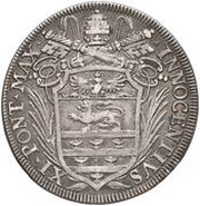 1 Testone - Innocent XI MELIVS EST DARE QVAM ACCIPERE obverse image
