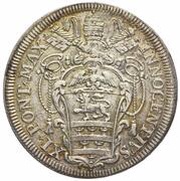 1 Testone - Innocent XI MELIVS EST DARE QVAM ACCIPERE obverse image