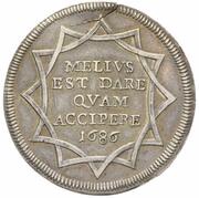 1 Testone - Innocent XI MELIVS EST DARE QVAM ACCIPERE, Vatican City, 1686 reverse image