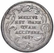 1 Testone - Innocent XI MELIVS EST DARE QVAM ACCIPERE, Vatican City, 1687 reverse image