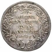 1 Testone - Innocent XI MELIVS EST DARE QVAM ACCIPERE, Vatican City, 1687 reverse image
