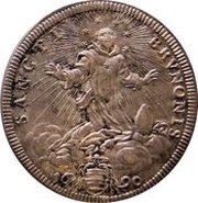 1 Testone - Alexander VIII St. Bruno - radiant, Vatican City, 1689-1690 reverse image