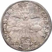 1 Testone Sede Vacante, Vatican City, 1691 reverse image