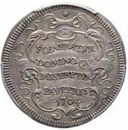 1 Testone - Clement XI, Vatican City, 1704 reverse image