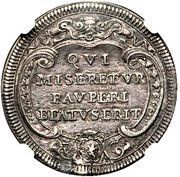 1 Testone - Clement XI QVI MISERETVR PAVPERI BEATVS ERIT, Vatican City, 1705-1709 reverse image