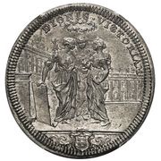 1 Testone - Clement XI Bust, Vatican City, 1707 reverse image