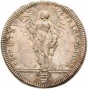 1 Testone - Clement XI, Vatican City, 1717 reverse image