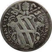 1 Testone - Clement XII POPVLIS IMMVNI EMPORIO DONATIS obverse image