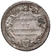 1 Testone - Clement XII QVÆRITE VT ABVNDETIS, Vatican City, 1734 reverse image