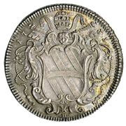 1 Testone - Clement XII Bust, Vatican City, 1735 reverse image
