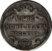 1 Testone - Clement XII URBE NOBILITATA - Cartouche, Vatican City, 1735 reverse image