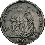 1 Testone - Clement XII PRAESIDIVM ET DECVS, Vatican City, 1735-1736 reverse image