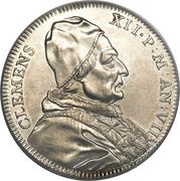 1 Testone - Clement XII COMMODITAS VIARVM REDVX obverse image