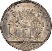 1 Testone - Clement XIII St. Peter and Paul, Vatican City, 1761-1767 reverse image