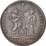 1 Testone - Clement XIV St. Peter and Paul, Vatican City, 1770-1773 reverse image
