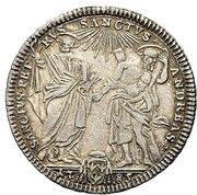 1 Testone - Pius VI Squared shield, Vatican City, 1785-1786 reverse image