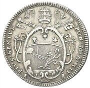 1 Testone - Pius VI Oval large shield obverse image