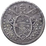 1 Testone - Pius VI Oval small shield obverse image