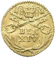 ½ Scudo d'Oro - Benedetto XIV St. Peter - Head obverse image