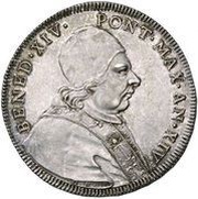 ½ Scudo - Benedict XIV Holy Mother Church obverse image