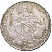 ½ Scudo - Clement XIII Holy Mother Church, Vatican City, 1759 reverse image