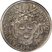 ½ Piastra - Innocent XII FIAT PAX IN VIRTVTE TVA - Papal arms obverse image