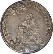 ½ Piastra - Innocent XII FIAT PAX IN VIRTVTE TVA - Papal arms, Vatican City, 1696-1698 reverse image