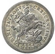 ½ Piastra - Clement XI CRESCENTINVS MARTYR VRBINI PATRONVS, Vatican City, 1702-1704 reverse image