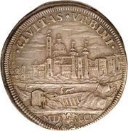 ½ Piastra - Clement XI CIVITAS VRBINI, Vatican City, 1705 reverse image