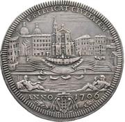 ½ Piastra - Clement XI LÆTIFICAT CIVITATEM, Vatican City, 1706 reverse image