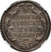 ½ Piastra - Clement XII FRVSTRA VIGILAT QVI CVSTODIT, Vatican City, 1734-1735 reverse image