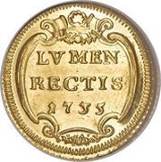 1 Scudo d'Oro - Clemente XII LVMEN RECTIS, Vatican City, 1734-1735 reverse image