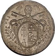1 Scudo - Pio VII AVXILIVM DE SANCTO - Holy Mother Church obverse image