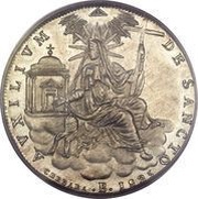 1 Scudo - Leone XII AVXILIVM DE SANCTO - Holy Mother Church, Vatican City, 1825-1826 reverse image