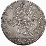 1 Piastra - Urbano VIII VIVIT DEVS - St. Michael fighting Lucifer, Vatican City, 1643 reverse image