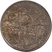 1 Piastra - Alessandro VII DISPERSIT DEDIT PAVPERIBVS - St. Thomas of Villanova obverse image