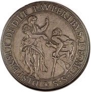 1 Piastra - Alessandro VII DISPERSIT DEDIT PAVPERIBVS - St. Thomas of Villanova, Vatican City, 1658 reverse image