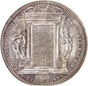 1 Piastra - Clemente X Jubilee - CLAVSIS FORIBVS VENIER ET DABIT PACEM - Papal arms, Vatican City, 1675 reverse image