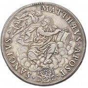 1 Piastra - Innocenzo XI MATTHÆVS APOST SANCTVS - St. Matthew, Vatican City, 1676 reverse image