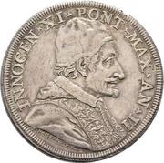 1 Piastra - Innocenzo XI PORTE INFERI NON PRÆVALEBVNT - St. Peter's Basilica obverse image