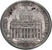 1 Piastra - Innocent XI, Vatican City, 1677 reverse image