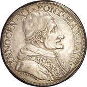 1 Piastra - Innocenzo XI VENTI ET MARE OBEDIVNT EI - Jesus on boat obverse image