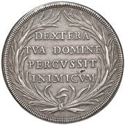 1 Piastra - Innocent XI DEXTERA TVA DOMINE PERCVSSIT INIMICVM; Without date, Vatican City, 1684 reverse image