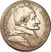 1 Piastra - Innocenzo XI DEXTERA TVA DOMINE PERCVSSIT INIMICVM - Date inside wreath obverse image