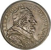 1 Piastra - Alessandro VIII LEGIONE AD BELLVM SACRVM INSTRVCTA - Holy Mother Church obverse image