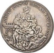 1 Piastra - Innocenzo XII NOVIT ITSTVS CAVSAM PAVPERVM - Charity, Vatican City, 1693 reverse image