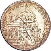 1 Piastra - Innocenzo XII COGITO COGITATIONES PACIS, Vatican City, 1694 reverse image