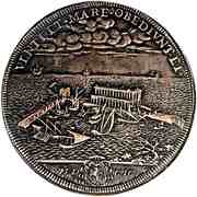 1 Piastra - Innocenzo XII VENTI MARE OBEDIVNT EI - Port of Anzio, Vatican City, 1699 reverse image
